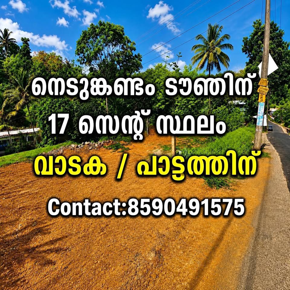 17 Cent Land for Rent / Lease at Nedumkandam Town