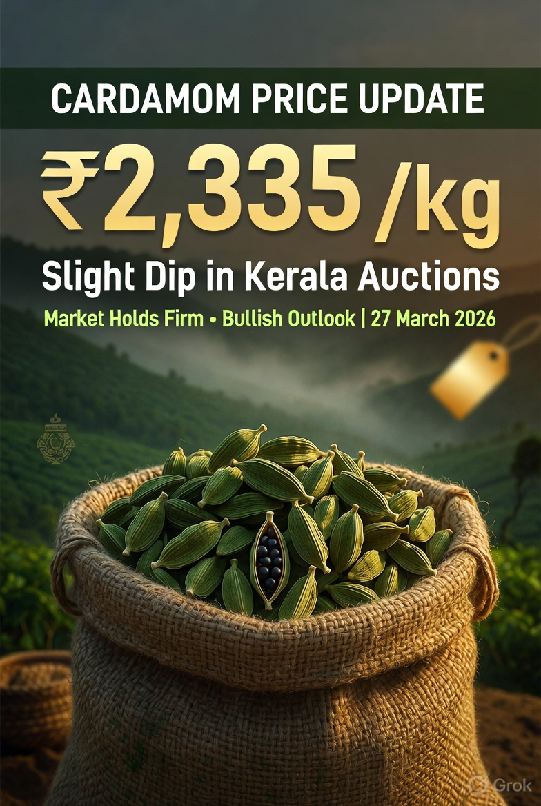 ഏലം വിലയിൽ സ്ഥിരത തുടരുന്നു; ഇന്നത്തെ  വിപണി വിശകലനം.