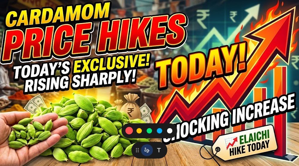 ഏലയ്ക്ക വിപണിയിൽ വൻ ഉണർവ്: ശരാശരി വില 2700 രൂപയിലേക്ക്, വരും ദിവസങ്ങളിലും വില ഉയരാൻ സാധ്യത.